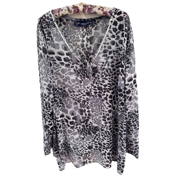 Susan Graver Tops - Susan Graver Women's Animal Print Blouse w/ Tank Top Set 2X Plus Size Dressy